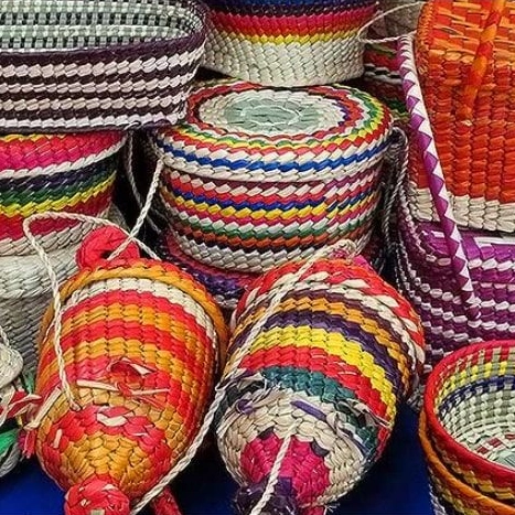 صنایع دستی حصیری بانوی شمالی خانم صانعی در خمام گیلان