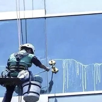 Saffron facade cleaning, flooring and dowel screwing services in Tehran
