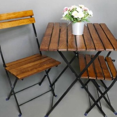 Folding wood table and chairs hot sale